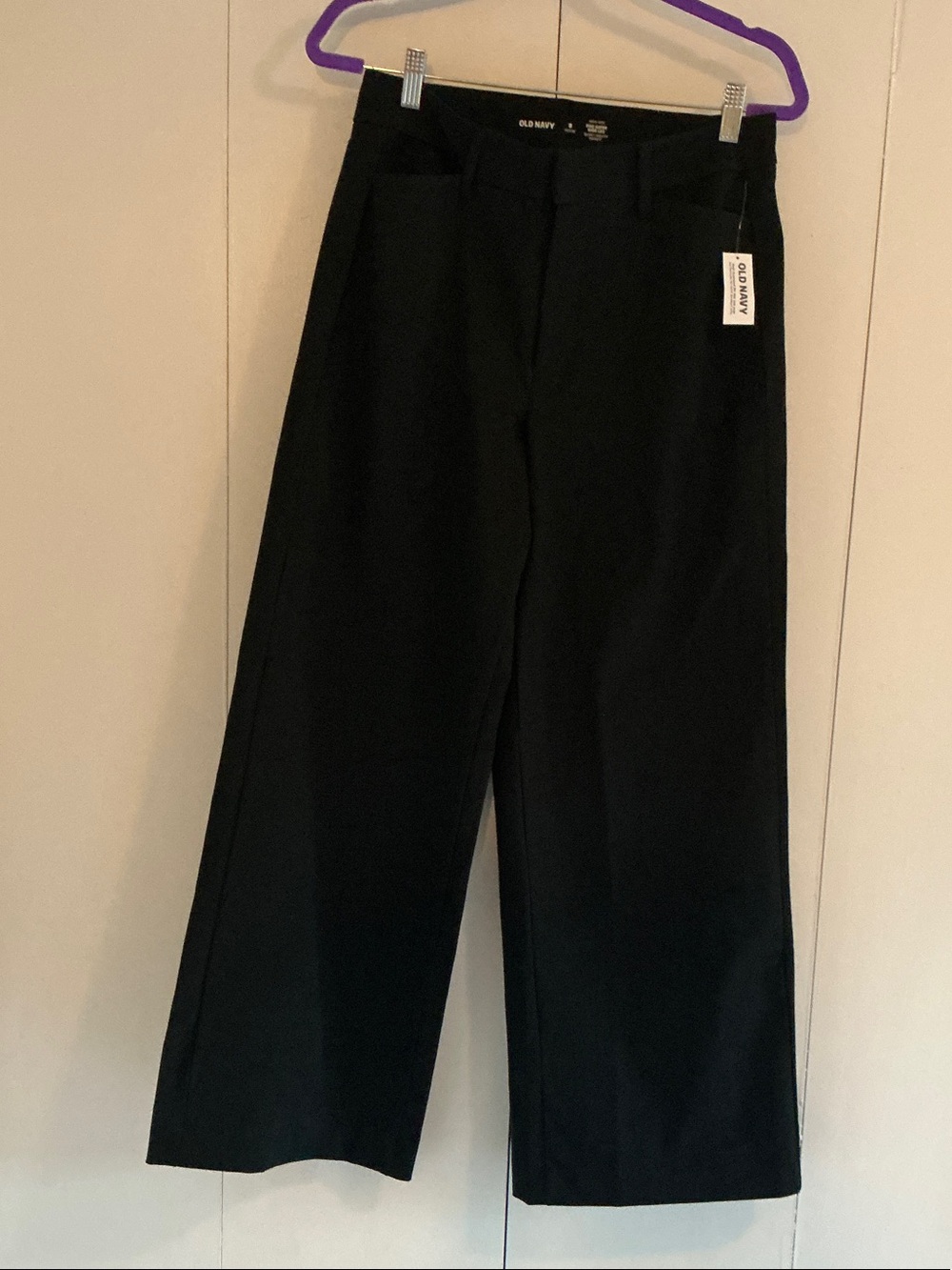 Old Navy Woman’s Black Wide-Leg Dress Trousers size 8 Petite NWT